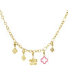 Flower bedel ketting - goud
