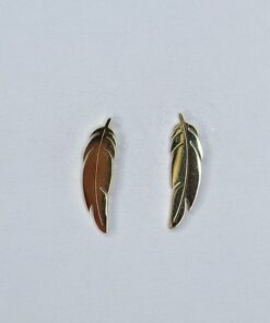Studs platte veertjes - goud
