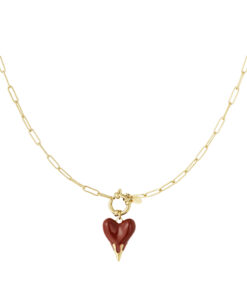 Bedelketting heart on fire - goud