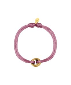 3 rings satijn lila armband