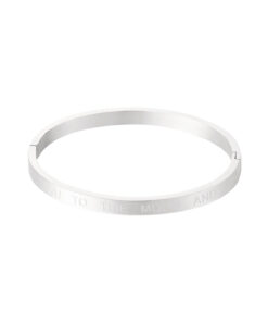 Bangle armband love you to the moon en back - zilver