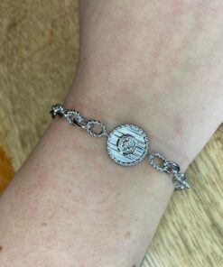 Alternative view of Munt schakel armband  - zilver