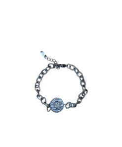 Munt schakel armband  - zilver