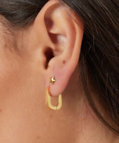 Alternative view of Basic ovale oorbellen klein - Goud