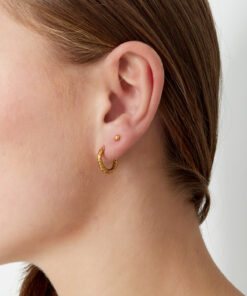 Alternative view of Etched detail oorbellen - Goud