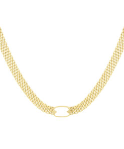 Ketting platte schakels - goud