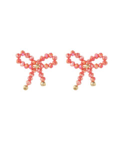 Oorbellen bow essential – zalm/goud