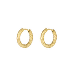 Etched detail oorbellen - Goud