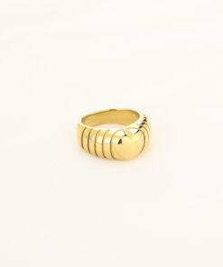 Zegelring hartje love ring - goud en zilver