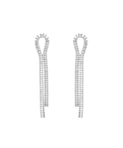 Bling lus oorbellen - zilver