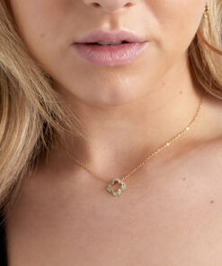 Alternative view of Diamond clover necklace - Gold