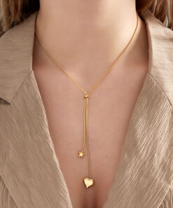 Alternative view of Twinkling heart ketting - Goud
