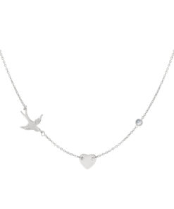 Necklace 3 charms - silver