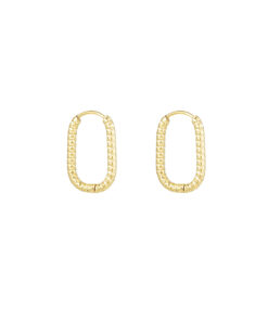 Earrings ribbed elongated - Gold