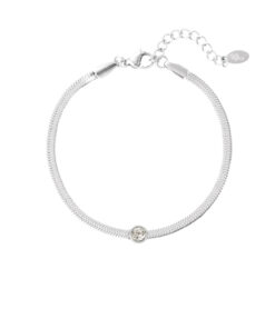 Link bracelet with diamond - Silver