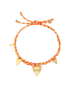 Alternative view of Bracelet dreaming of love - Orange/gold en Fuchsia