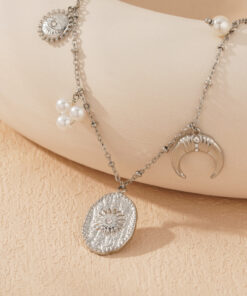 Alternative view of Moony necklace - Zilver
