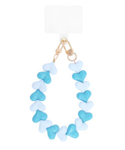 Hart telefoonkoord – blauw mix