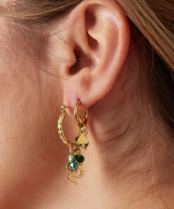 Alternative view of Snake groen hangers - goud