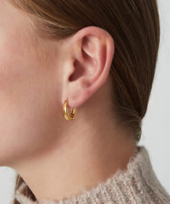 Alternative view of Graceful mini hoops oorbellen - Goud