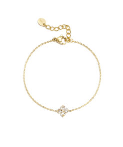 Armband met belegde klaver - Goud