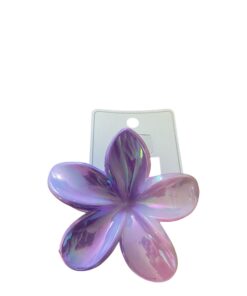 Bloemen haarklem – metallic paars/roze