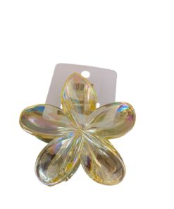 Bloemen haarklem – Metallic Geel